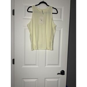 Fabletics blake open back twist Athletic tank Top xl light yellow NWT